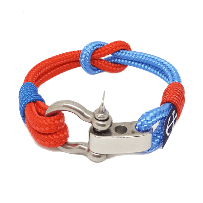 Adjustable Shackle Blue-Red Nautical Bracelet