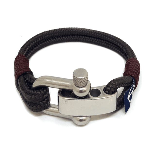 Adjustable Shackle Brown Nautical Bracelet