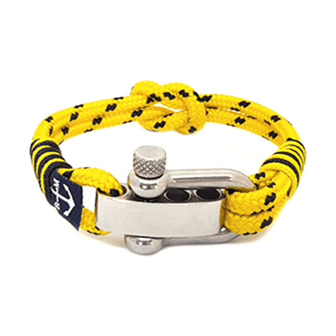Adjustable Shackle Yellow Dotted Nautical Bracelet