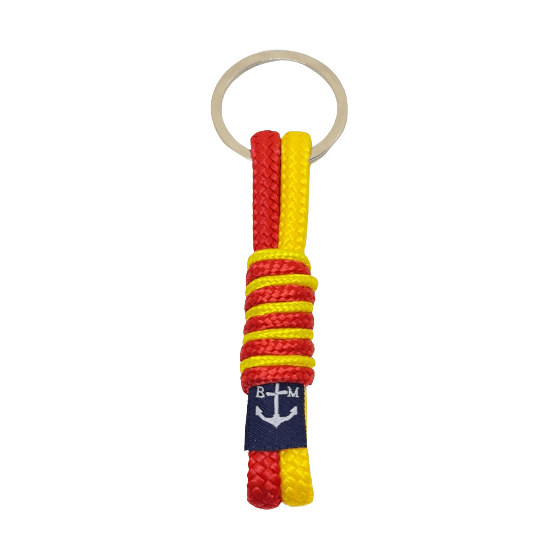 Red, Orange, and Yellow Nautical Bracelet and Keychain