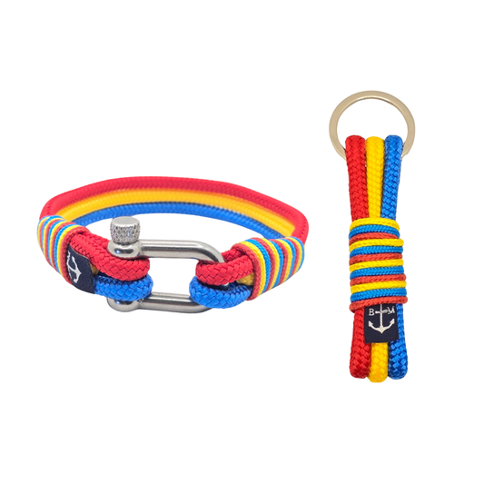 Romanian Flag Sailor Bracelet and Keychain