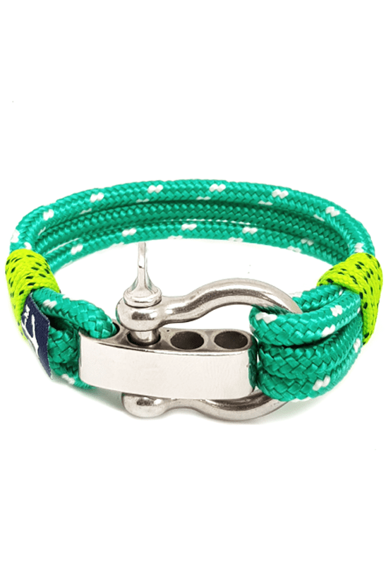 Adjustable Shackle Green Nautical Bracelet