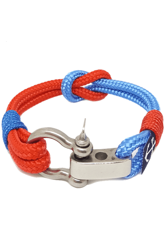 Adjustable Shackle Blue-Red Nautical Bracelet