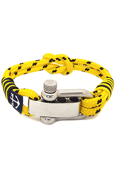 Adjustable Shackle Yellow Dotted Nautical Bracelet