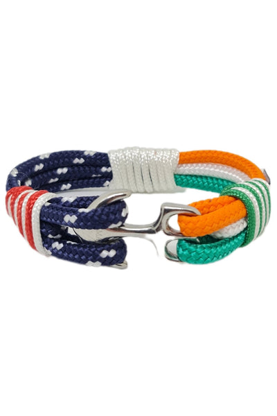 Ireland - United States Of America Flag Anchor Bracelet