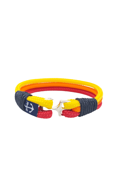 Red, Orange, and Yellow Nautical Bracelet and Keychain