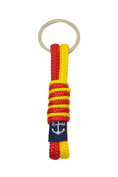 Red, Orange, and Yellow Nautical Bracelet and Keychain